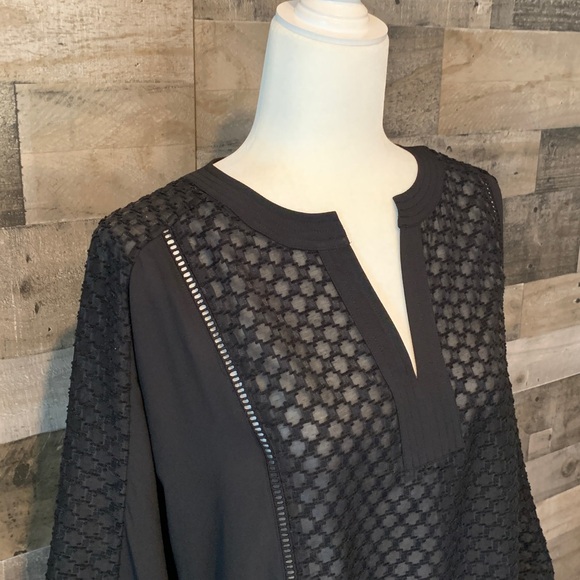 Chico’s Sheer Black Top Chico’s Elegant Top - Picture 5 of 16